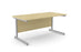 Ashford Cantilever Rectangular Maple Office Desk - 800mm Deep Office Desk Edit Office Maple Silver 1600mm x 800mm