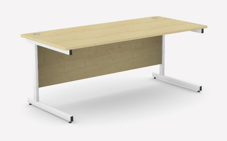 Ashford Cantilever Rectangular Maple Office Desk - 800mm Deep Office Desk Edit Office Maple White 1800mm x 800mm