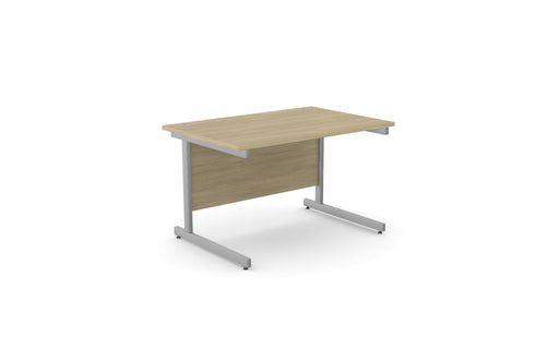 Ashford Cantilever Rectangular Oak Office Desk - 800mm Deep Office Desk Edit Office Oak Silver 1200mm x 800mm