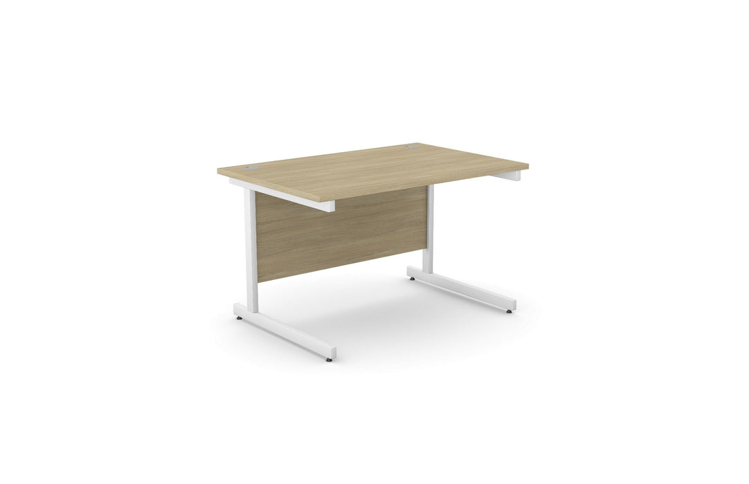 Ashford Cantilever Rectangular Oak Office Desk - 800mm Deep Office Desk Edit Office Oak White 1200mm x 800mm