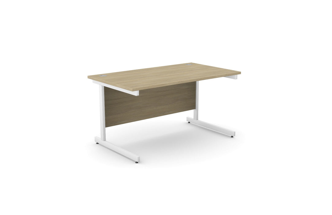 Ashford Cantilever Rectangular Oak Office Desk - 800mm Deep Office Desk Edit Office Oak White 1400mm x 800mm