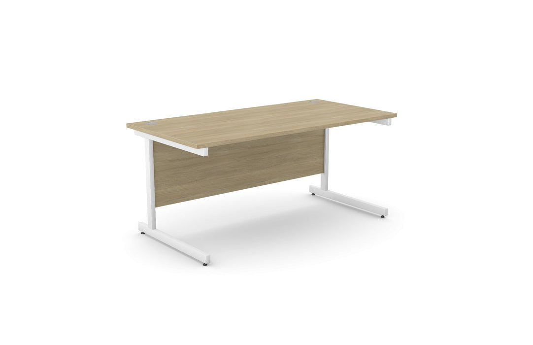Ashford Cantilever Rectangular Oak Office Desk - 800mm Deep Office Desk Edit Office Oak White 1600mm x 800mm