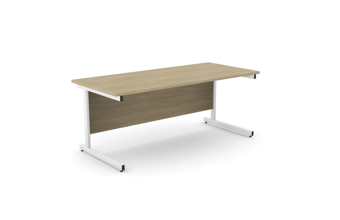 Ashford Cantilever Rectangular Oak Office Desk - 800mm Deep Office Desk Edit Office Oak White 1800mm x 800mm