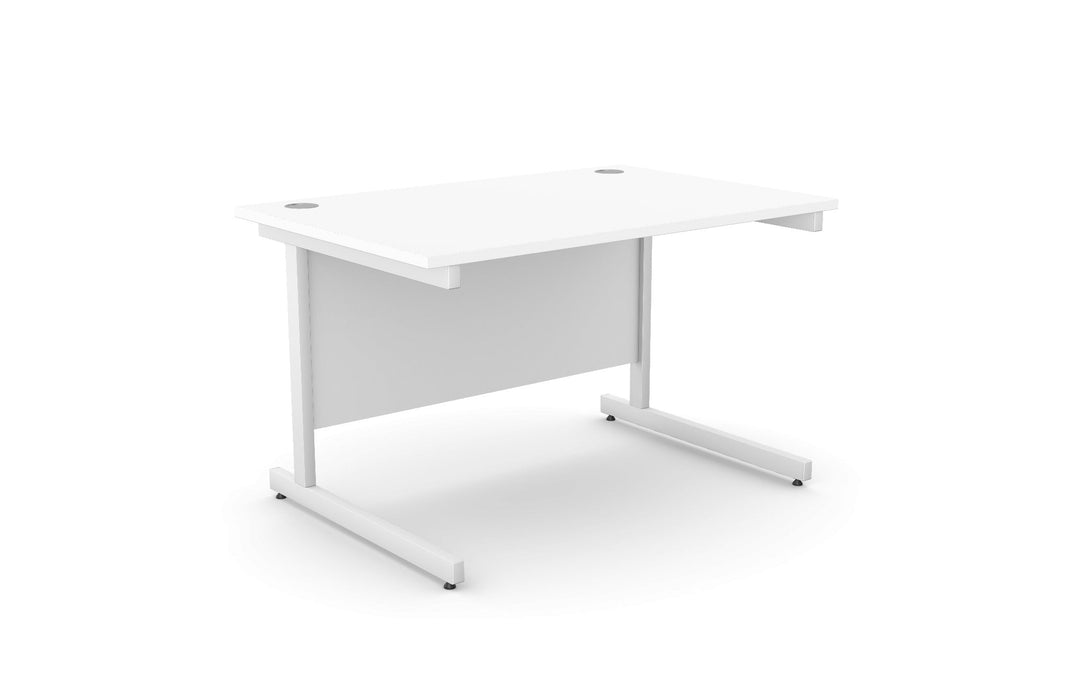 Ashford Cantilever Rectangular White Office Desk - 800mm Deep Office Desk Edit Office White White 1200mm x 800mm