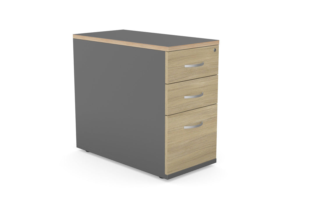 Ashford Desk High 3 Drawer Pedestal - 800mm Deep - Graphite PEDESTALS Edit Office Graphite 