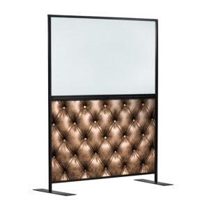 Aura 1500mm Panelled Protection Screen zaptrading Chesterfield Leather Look 