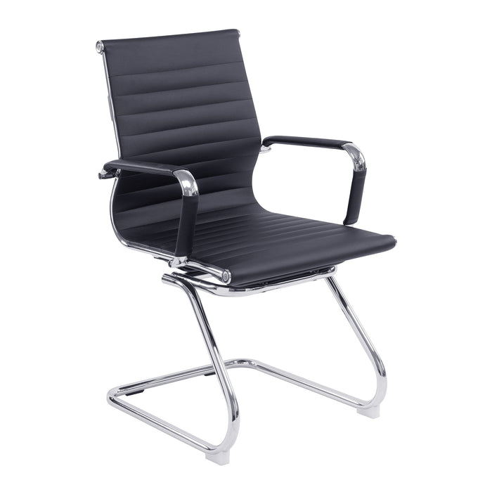 Aura Medium Back Visitors Chair EXECUTIVE CHAIRS Nautilus Designs Black 