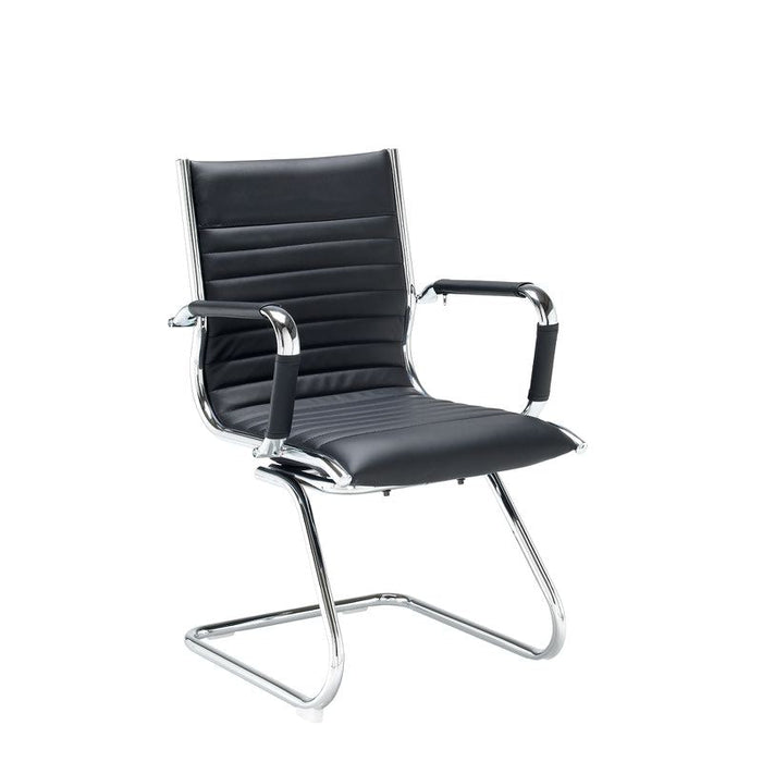 Bari executive visitors chair - black faux leather Seating Dams 