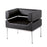 Benotto reception single tub chair 720mm wide - black faux leather Soft Seating Dams 