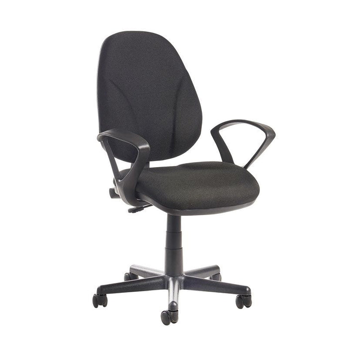 Bilbao fabric operators chair with lumbar support and fixed arms Seating Dams 