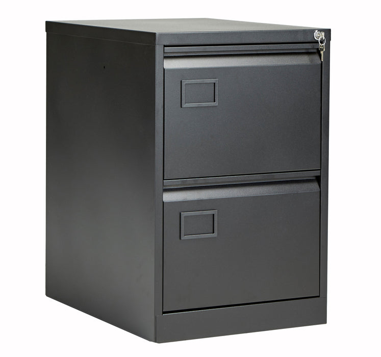Bisley 2 Drawer Filing Cabinet Contract Steel Storage TC Group Black 