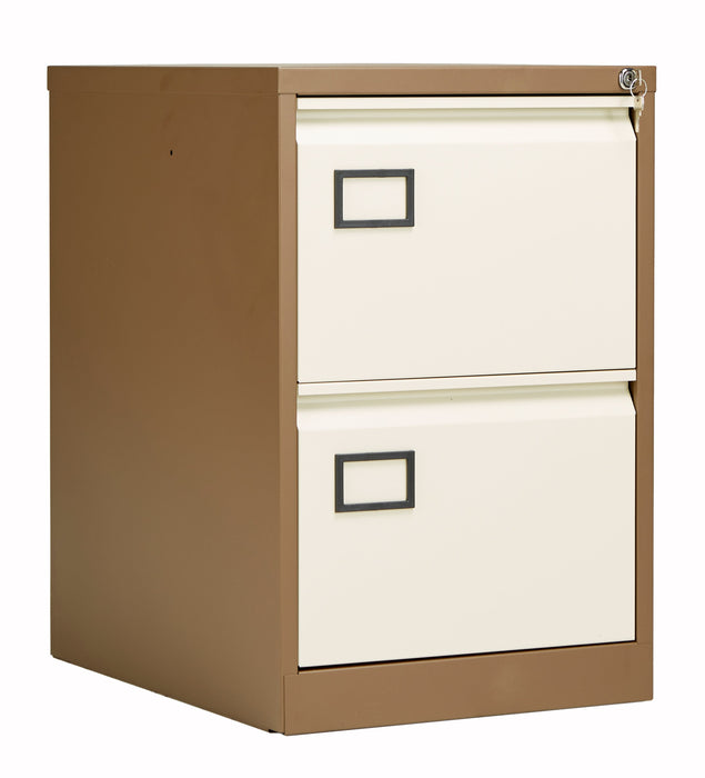 Bisley 2 Drawer Filing Cabinet Contract Steel Storage TC Group Coffee Cream 