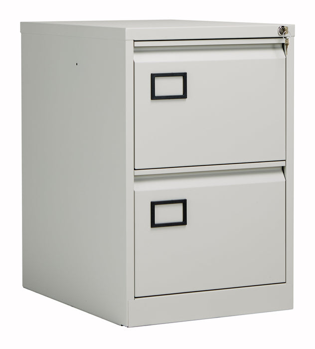 Bisley 2 Drawer Filing Cabinet Contract Steel Storage TC Group Goose Grey 