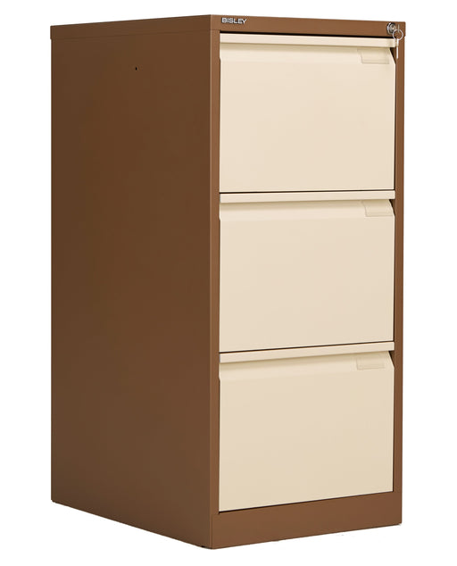 Bisley 3 Drawer Filing Cabinet Classic Steel Storage TC Group Coffee Cream 