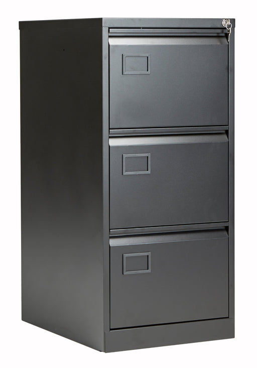 Bisley 3 Drawer Filing Cabinet Contract Steel Storage TC Group Black 