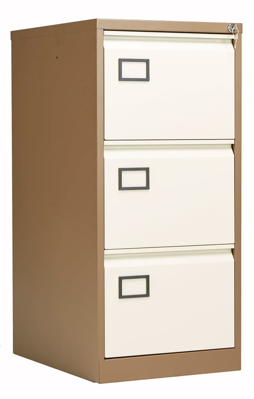 Bisley 3 Drawer Filing Cabinet Contract Steel Storage TC Group Coffee Cream 