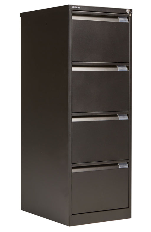 Bisley 4 Drawer Filing Cabinet Classic Steel Storage TC Group Black 