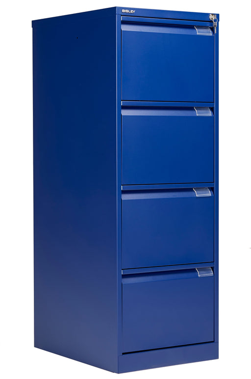 Bisley 4 Drawer Filing Cabinet Classic Steel Storage TC Group Blue 