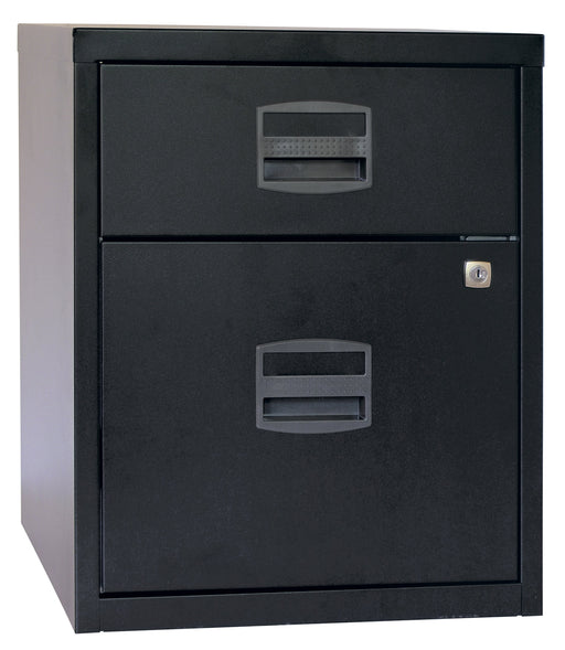 Bisley A4 Mobile Home Filing Cabinet 2 Drawer Storage TC Group Black 