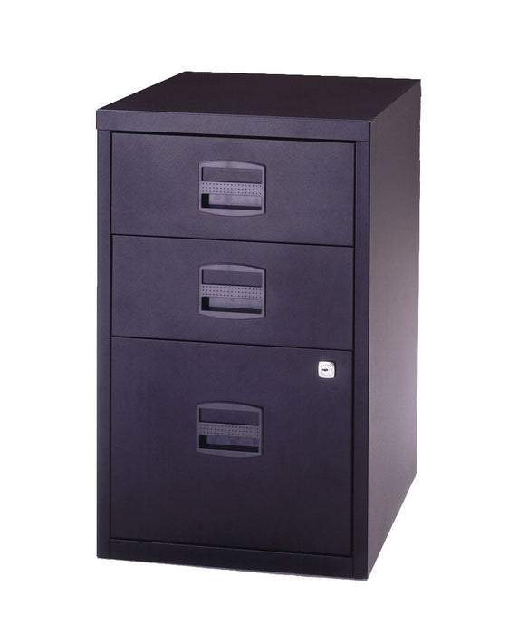 Bisley A4 Non-Mobile Home Filing Cabinet 3 Drawer Storage TC Group Black 