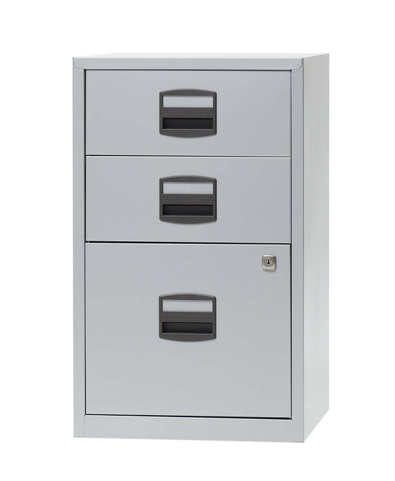 Bisley A4 Non-Mobile Home Filing Cabinet 3 Drawer Storage TC Group Grey Goose 