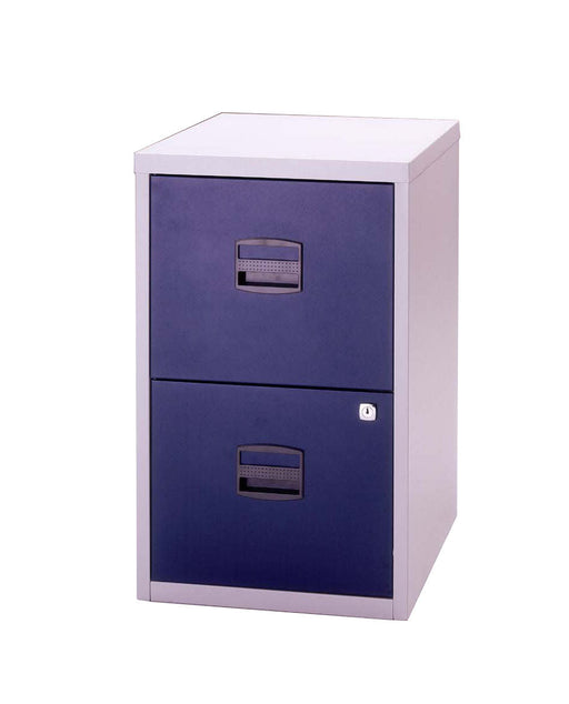 Bisley A4 Personal And Home Filing Cabinet 2 Drawer Storage TC Group Grey/Blue 