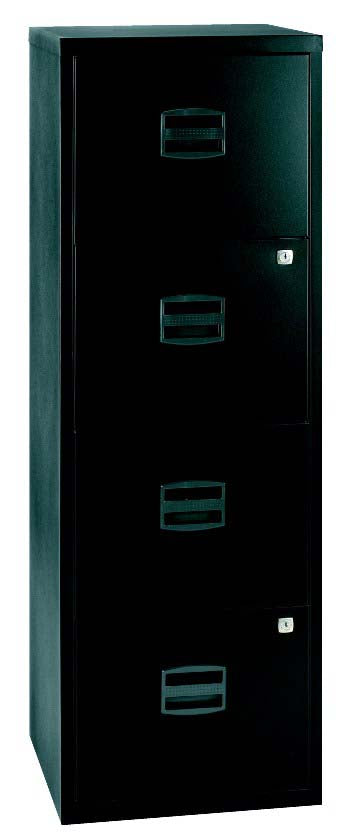 Bisley A4 Personal And Home Filing Cabinet 4 Drawer Storage TC Group Black 