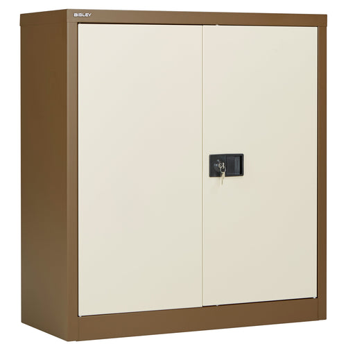 Bisley Steel Double Door Contract Cupboard Inc 1 Shelf Storage TC Group Coffee Cream 