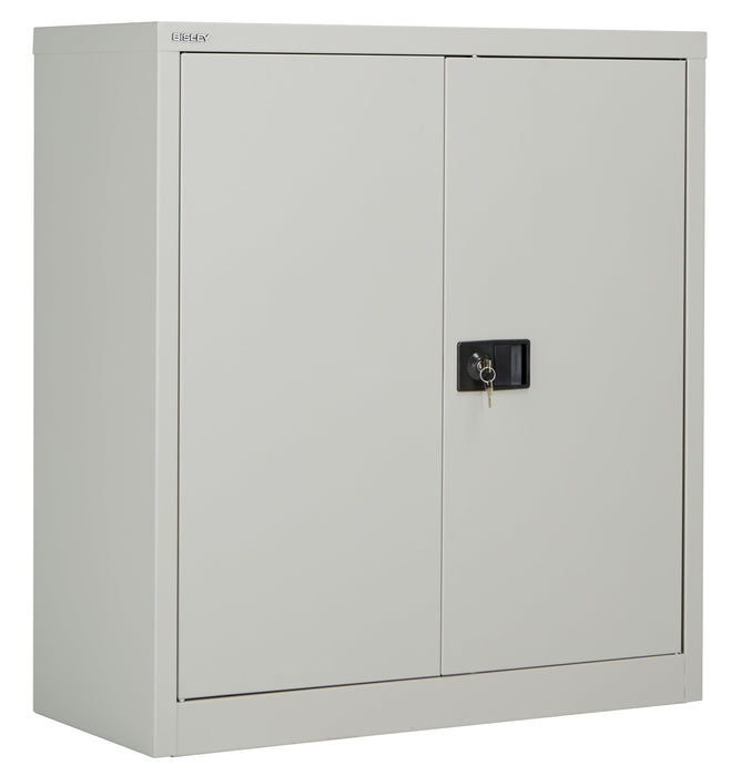 Bisley Steel Double Door Contract Cupboard Inc 1 Shelf Storage TC Group Goose Grey 