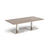 Brescia rectangular coffee table with flat square steel bases 1600mm x 800mm Tables Dams 