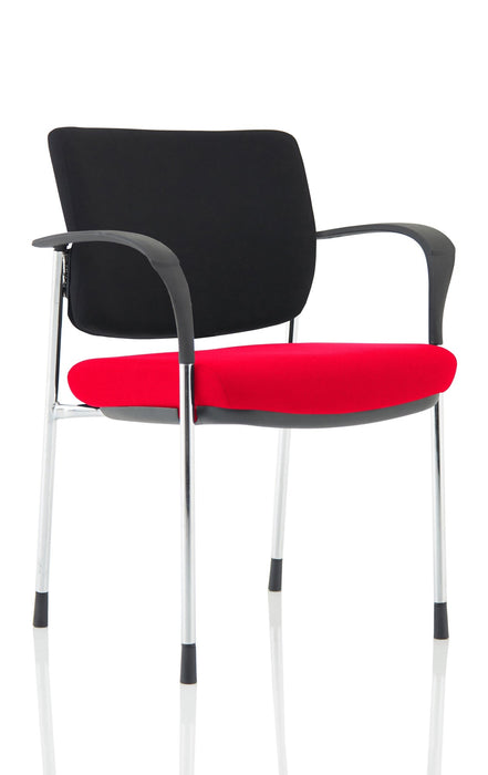 Brunswick Deluxe Visitor Chair Bespoke Visitor Dynamic Office Solutions Bespoke Bergamot Cherry Chrome Black Fabric