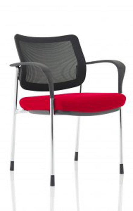 Brunswick Deluxe Visitor Chair Bespoke Visitor Dynamic Office Solutions Bespoke Bergamot Cherry Chrome Black Mesh