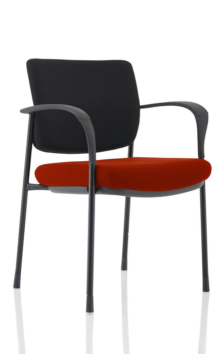Brunswick Deluxe Visitor Chair Bespoke Visitor Dynamic Office Solutions Bespoke Ginseng Chilli Black Black Fabric