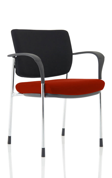 Brunswick Deluxe Visitor Chair Bespoke Visitor Dynamic Office Solutions Bespoke Ginseng Chilli Chrome Black Fabric