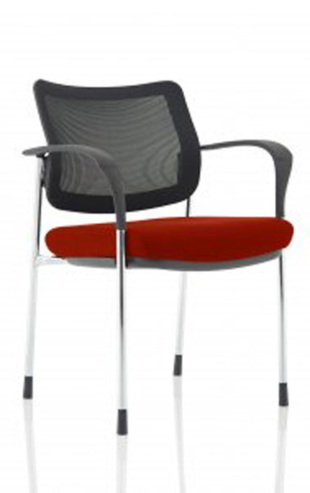 Brunswick Deluxe Visitor Chair Bespoke Visitor Dynamic Office Solutions Bespoke Ginseng Chilli Chrome Black Mesh