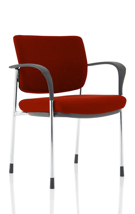 Brunswick Deluxe Visitor Chair Bespoke Visitor Dynamic Office Solutions Bespoke Ginseng Chilli Chrome Matching Bespoke Fabric