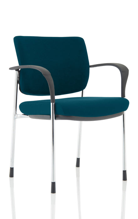 Brunswick Deluxe Visitor Chair Bespoke Visitor Dynamic Office Solutions Bespoke Maringa Teal Chrome Matching Bespoke Fabric