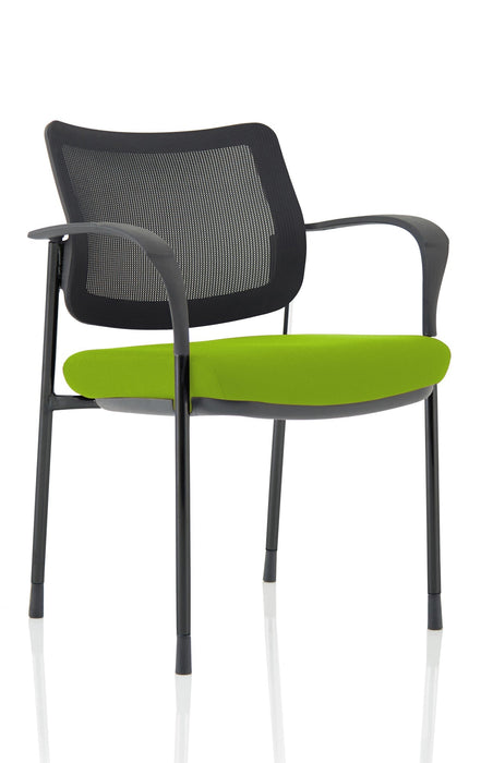 Brunswick Deluxe Visitor Chair Bespoke Visitor Dynamic Office Solutions Bespoke Myrrh Green Black Black Mesh