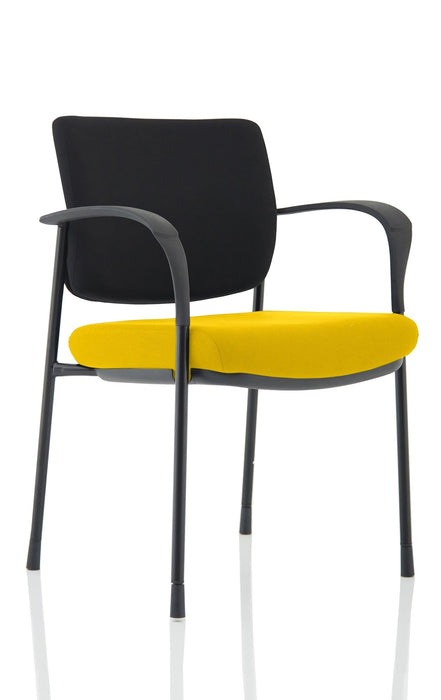 Brunswick Deluxe Visitor Chair Bespoke Visitor Dynamic Office Solutions Bespoke Senna Yellow Black Black Fabric