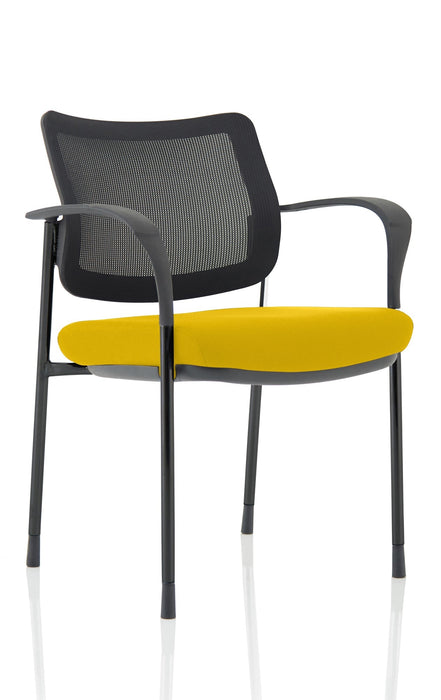 Brunswick Deluxe Visitor Chair Bespoke Visitor Dynamic Office Solutions Bespoke Senna Yellow Black Black Mesh