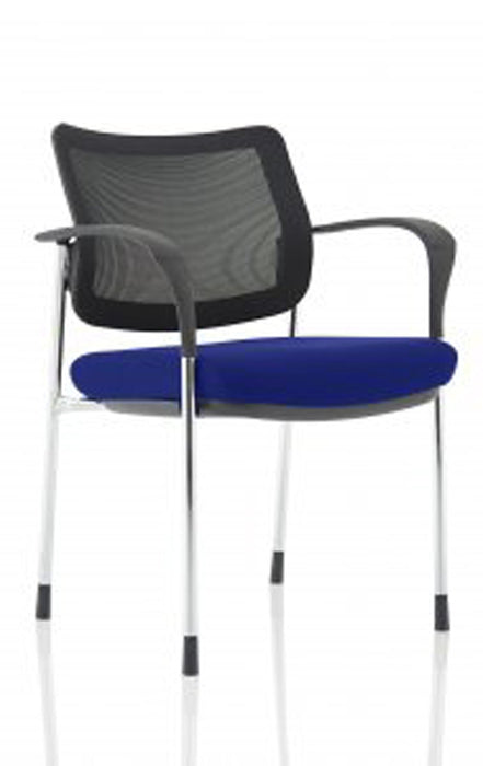 Brunswick Deluxe Visitor Chair Bespoke Visitor Dynamic Office Solutions Bespoke Stevia Blue Chrome Black Mesh