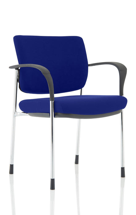 Brunswick Deluxe Visitor Chair Bespoke Visitor Dynamic Office Solutions Bespoke Stevia Blue Chrome Matching Bespoke Fabric