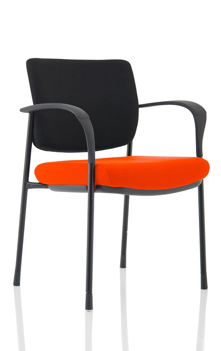 Brunswick Deluxe Visitor Chair Bespoke Visitor Dynamic Office Solutions Bespoke Tabasco Orange Black Black Fabric