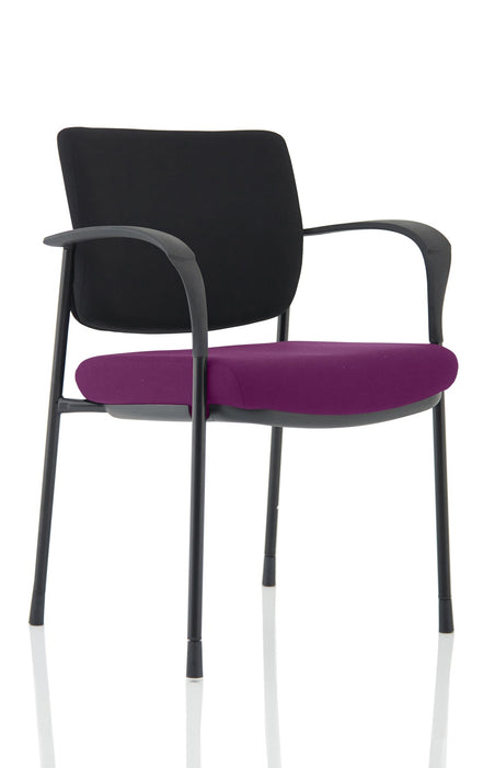 Brunswick Deluxe Visitor Chair Bespoke Visitor Dynamic Office Solutions Bespoke Tansy Purple Black Black Fabric