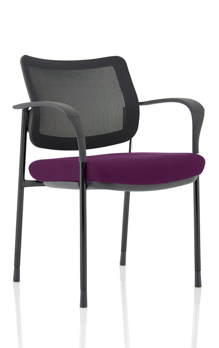 Brunswick Deluxe Visitor Chair Bespoke Visitor Dynamic Office Solutions Bespoke Tansy Purple Black Black Mesh
