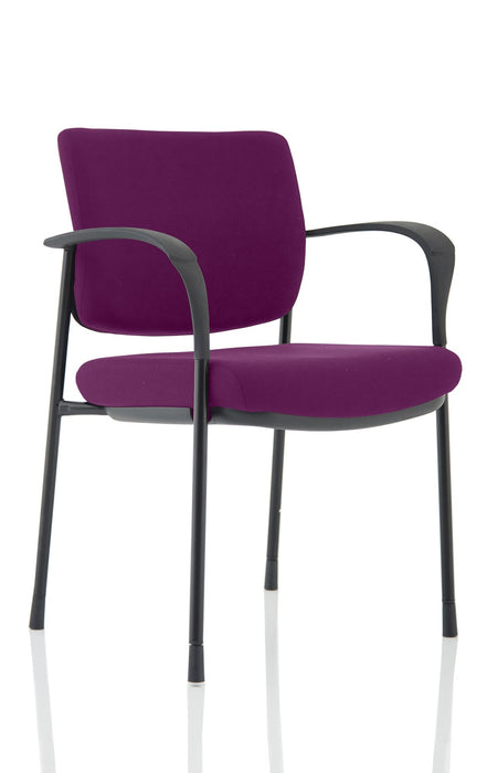 Brunswick Deluxe Visitor Chair Bespoke Visitor Dynamic Office Solutions Bespoke Tansy Purple Black Matching Bespoke Fabric