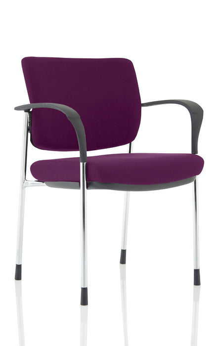 Brunswick Deluxe Visitor Chair Bespoke Visitor Dynamic Office Solutions Bespoke Tansy Purple Chrome Matching Bespoke Fabric