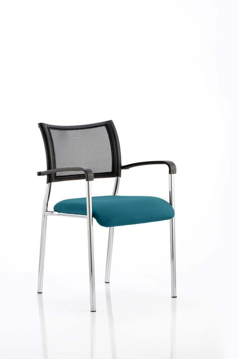 Brunswick Visitor Chair Bespoke Visitor Dynamic Office Solutions Bespoke Maringa Teal Chrome With Arms