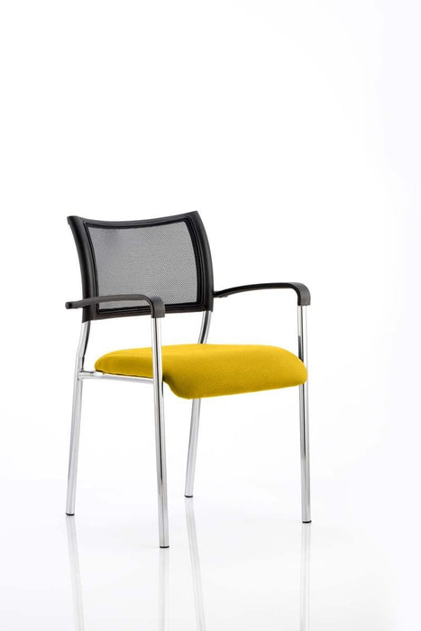 Brunswick Visitor Chair Bespoke Visitor Dynamic Office Solutions Bespoke Senna Yellow Chrome With Arms