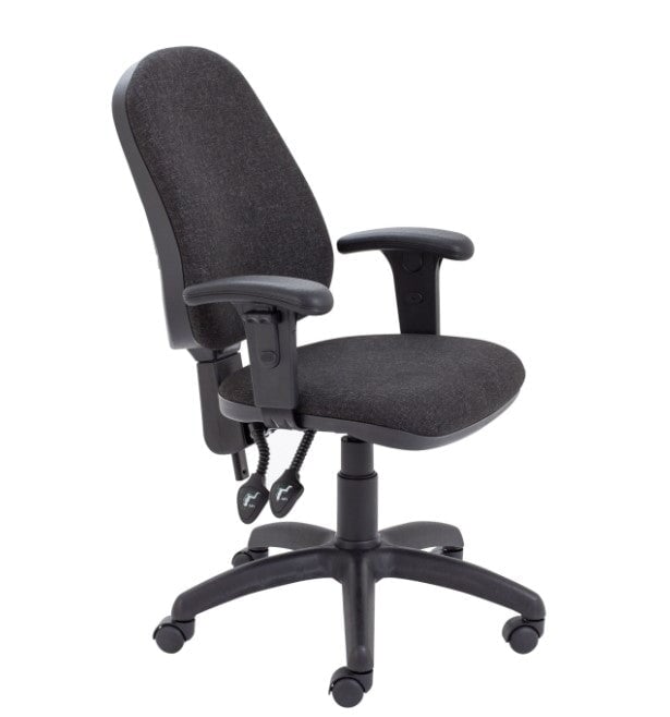 Calypso II Highback Operator Chair Office Chair, Fabric Office Chair TC Group Charcoal Height Adjustable 